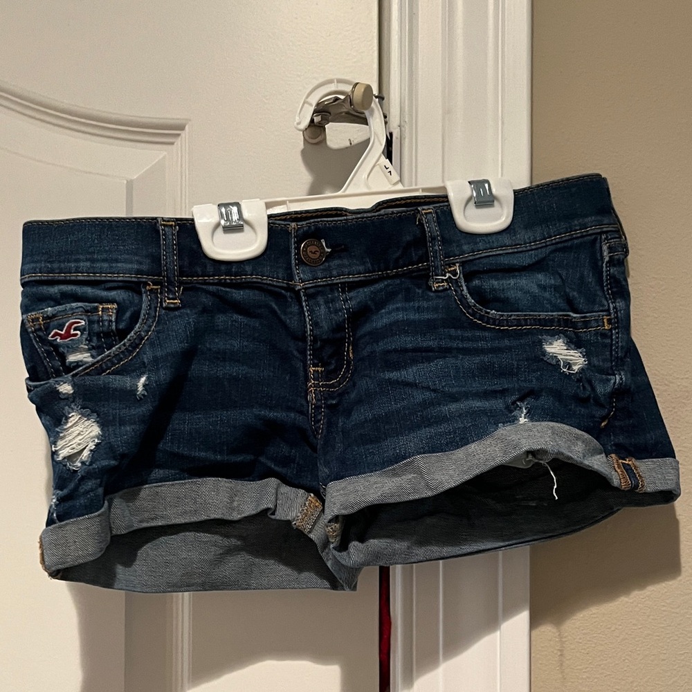 Hollister Women's Dark Blue Jean Shorts